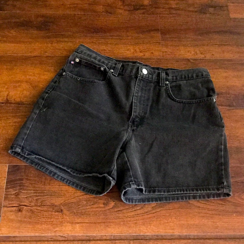 *VINTAGE* Polo Ralph Lauren High Waisted Black Jean Shorts